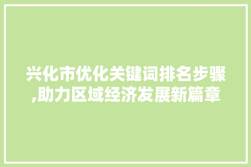 兴化市优化关键词排名步骤,助力区域经济发展新篇章