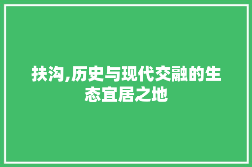 扶沟,历史与现代交融的生态宜居之地  第1张