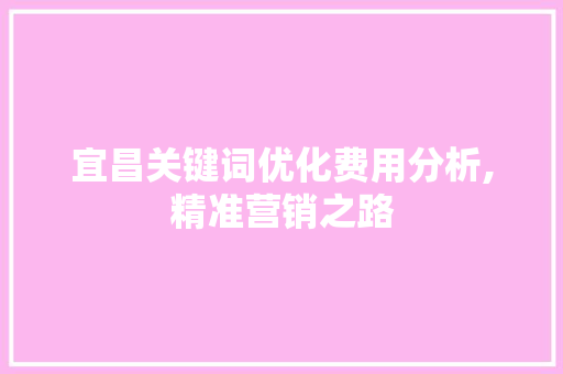 宜昌关键词优化费用分析,精准营销之路