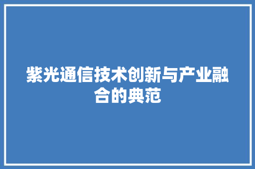 紫光通信技术创新与产业融合的典范