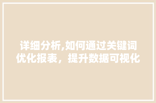 详细分析,如何通过关键词优化报表，提升数据可视化效果  第1张