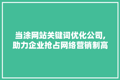 当涂网站关键词优化公司,助力企业抢占网络营销制高点