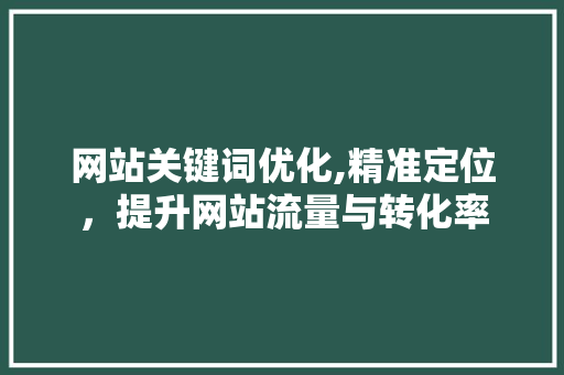 网站关键词优化,精准定位，提升网站流量与转化率