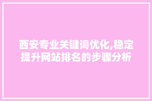 西安专业关键词优化,稳定提升网站排名的步骤分析