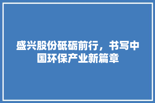 盛兴股份砥砺前行，书写中国环保产业新篇章