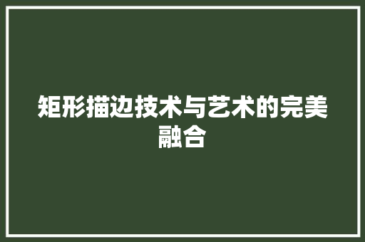 矩形描边技术与艺术的完美融合