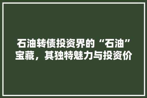 石油转债投资界的“石油”宝藏，其独特魅力与投资价值