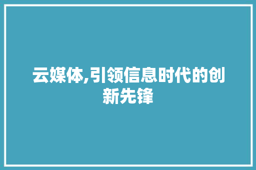 云媒体,引领信息时代的创新先锋