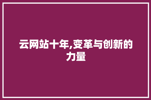 云网站十年,变革与创新的力量
