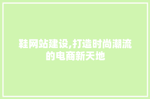 鞋网站建设,打造时尚潮流的电商新天地  第1张