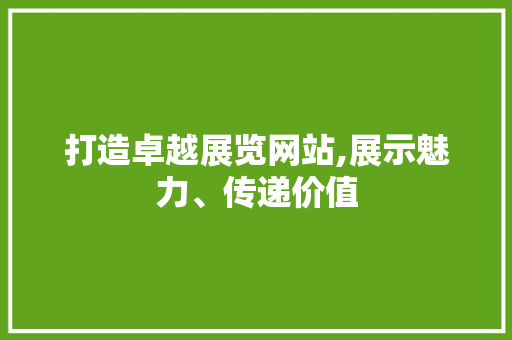 打造卓越展览网站,展示魅力、传递价值  第1张