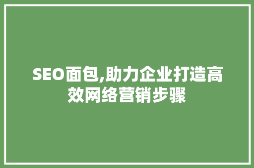 SEO面包,助力企业打造高效网络营销步骤  第1张