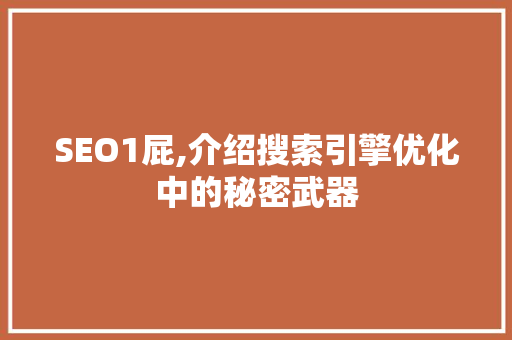 SEO1屁,介绍搜索引擎优化中的秘密武器