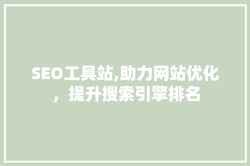 SEO工具站,助力网站优化，提升搜索引擎排名  第1张