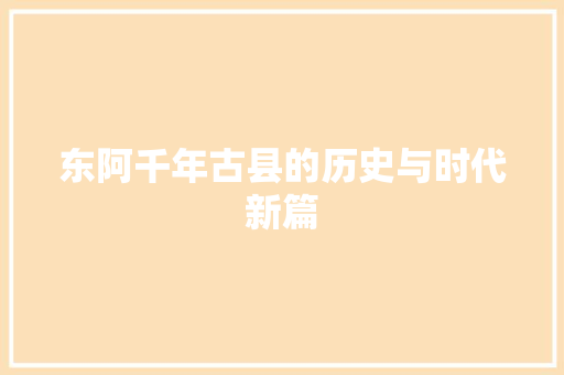 东阿千年古县的历史与时代新篇  第1张