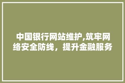 中国银行网站维护,筑牢网络安全防线，提升金融服务品质