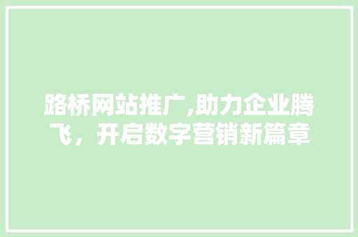 路桥网站推广,助力企业腾飞，开启数字营销新篇章  第1张