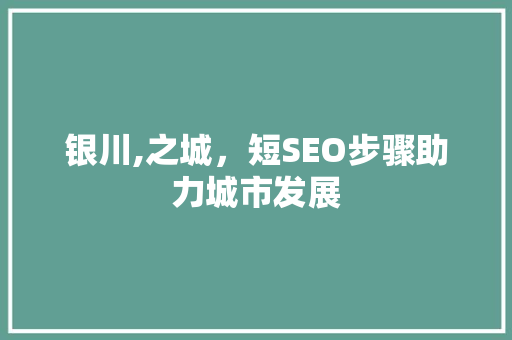 银川,之城，短SEO步骤助力城市发展