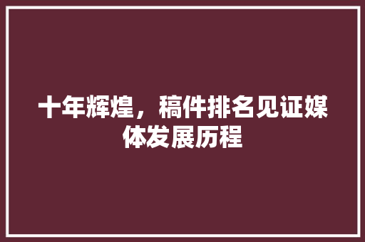 十年辉煌，稿件排名见证媒体发展历程