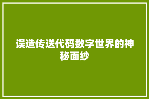 误造传送代码数字世界的神秘面纱