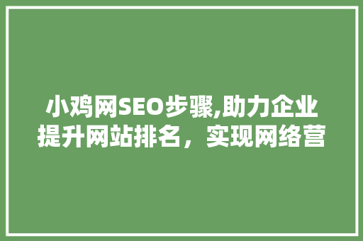 小鸡网SEO步骤,助力企业提升网站排名，实现网络营销新突破