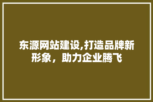 东源网站建设,打造品牌新形象，助力企业腾飞
