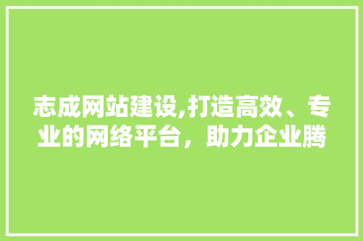 志成网站建设,打造高效、专业的网络平台，助力企业腾飞
