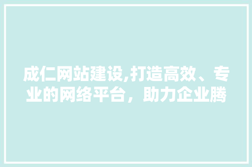 成仁网站建设,打造高效、专业的网络平台，助力企业腾飞