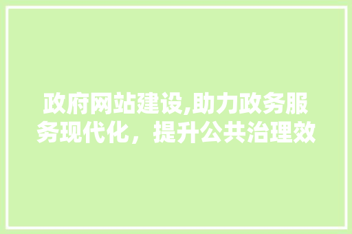 政府网站建设,助力政务服务现代化，提升公共治理效能