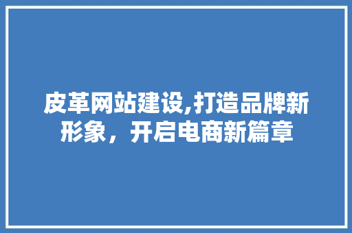 皮革网站建设,打造品牌新形象，开启电商新篇章