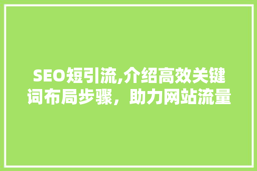 SEO短引流,介绍高效关键词布局步骤，助力网站流量激增