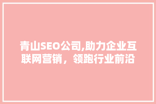 青山SEO公司,助力企业互联网营销，领跑行业前沿