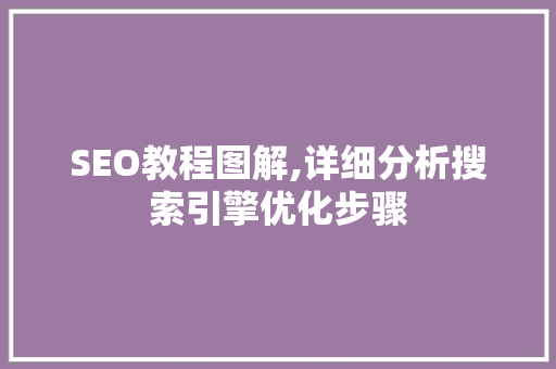 SEO教程图解,详细分析搜索引擎优化步骤