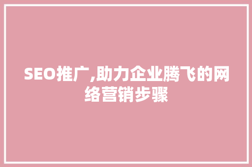 SEO推广,助力企业腾飞的网络营销步骤  第1张