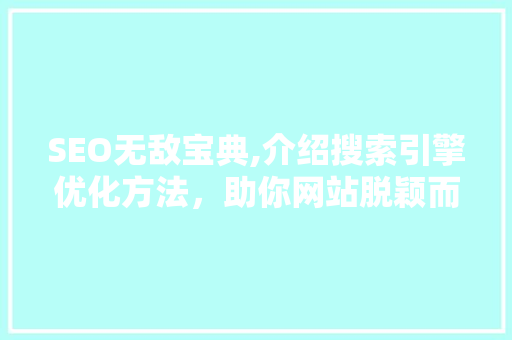 SEO无敌宝典,介绍搜索引擎优化方法，助你网站脱颖而出