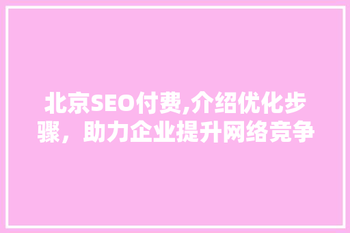 北京SEO付费,介绍优化步骤，助力企业提升网络竞争力