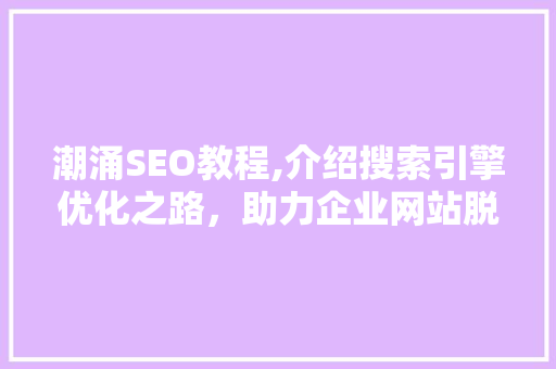 潮涌SEO教程,介绍搜索引擎优化之路，助力企业网站脱颖而出