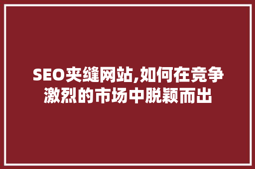 SEO夹缝网站,如何在竞争激烈的市场中脱颖而出
