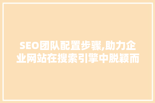 SEO团队配置步骤,助力企业网站在搜索引擎中脱颖而出