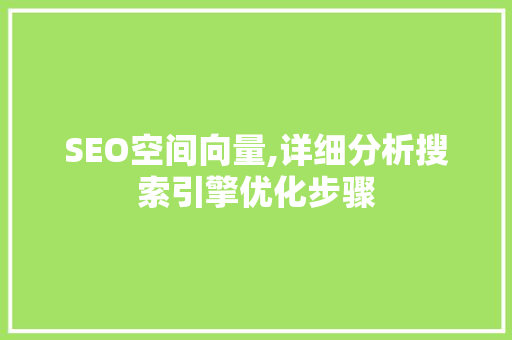 SEO空间向量,详细分析搜索引擎优化步骤