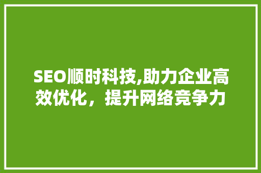 SEO顺时科技,助力企业高效优化，提升网络竞争力
