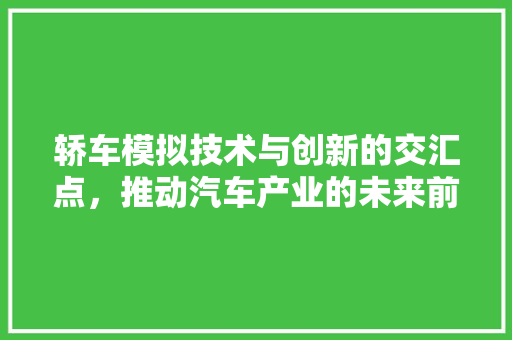 轿车模拟技术与创新的交汇点，推动汽车产业的未来前行