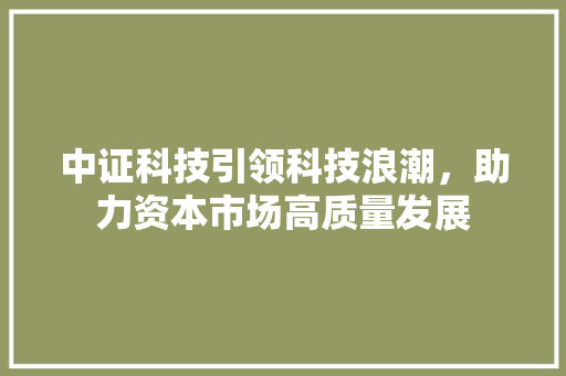 中证科技引领科技浪潮，助力资本市场高质量发展
