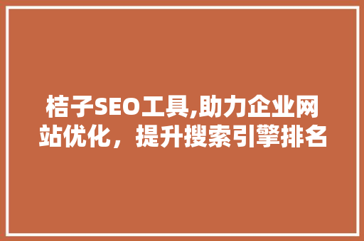 桔子SEO工具,助力企业网站优化，提升搜索引擎排名