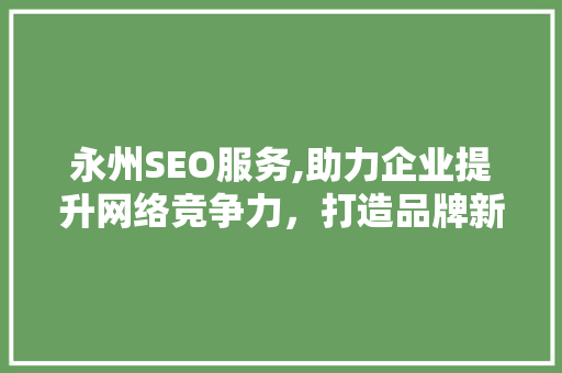 永州SEO服务,助力企业提升网络竞争力，打造品牌新高度
