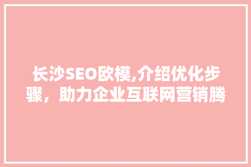 长沙SEO欧模,介绍优化步骤，助力企业互联网营销腾飞