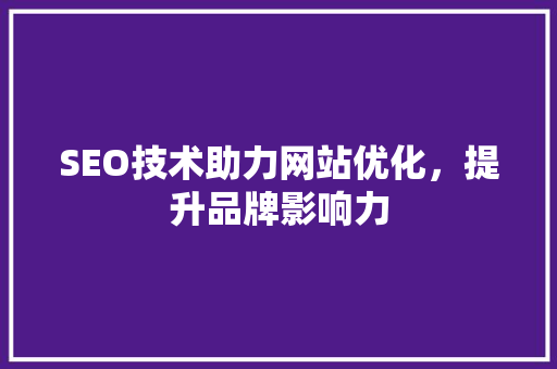 SEO技术助力网站优化，提升品牌影响力  第1张