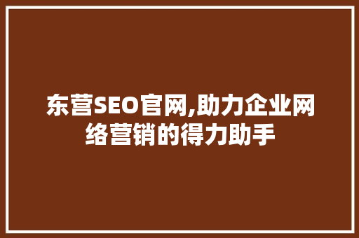 东营SEO官网,助力企业网络营销的得力助手