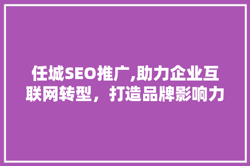 任城SEO推广,助力企业互联网转型，打造品牌影响力