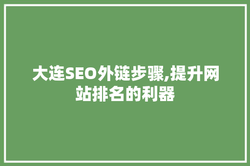 大连SEO外链步骤,提升网站排名的利器